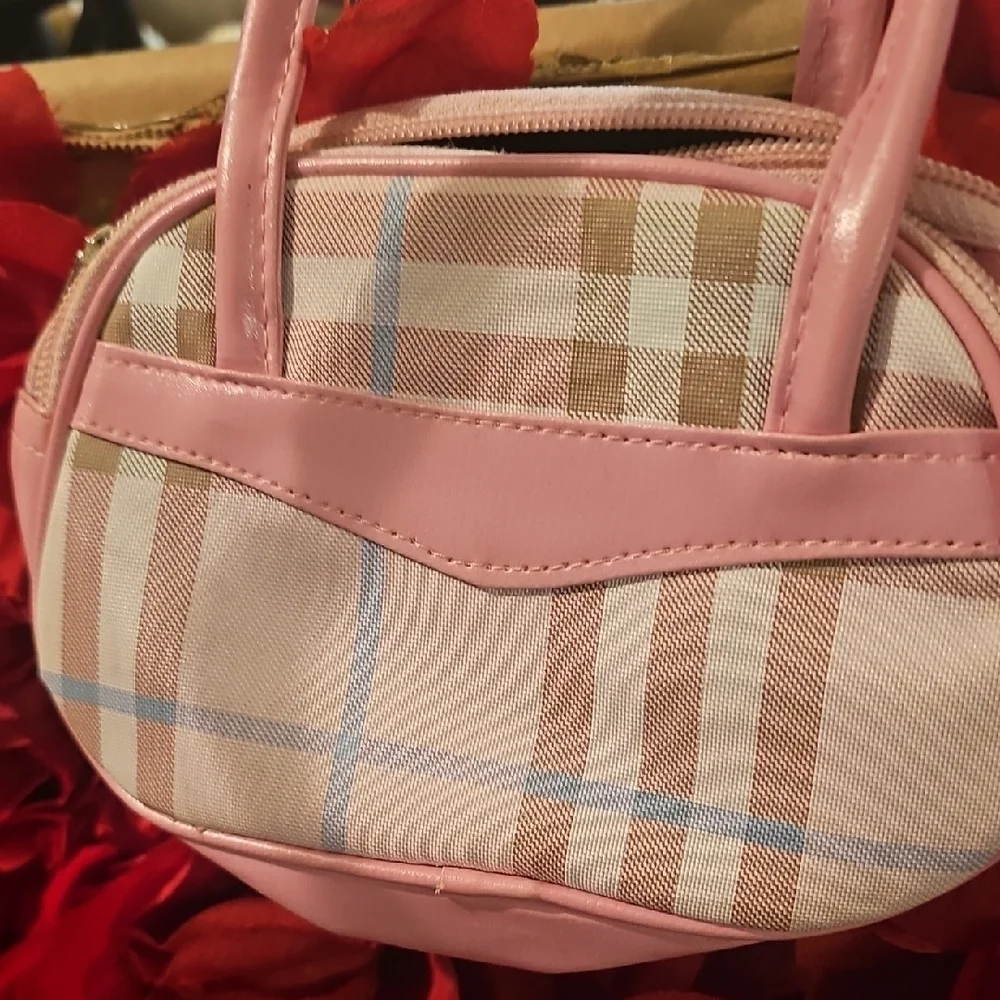 Girls Pink Plaid Mini Purse